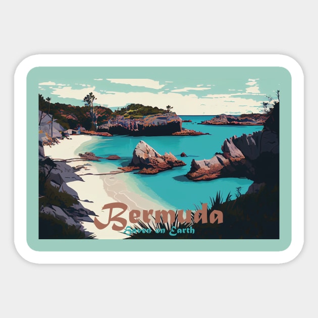 Bermuda - Heaven on Earth Sticker by GreenMary Design